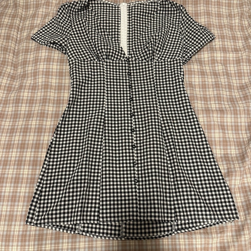 Handmade Black and White Checkered Dress